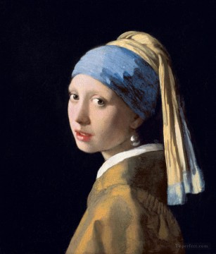 ヨハネス・フェルメール Painting - 真珠の耳飾りの少女 バロック ヨハネス・フェルメール